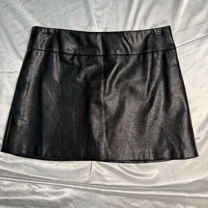 White Fox Boutique Faux Leather Black Mini Skirt